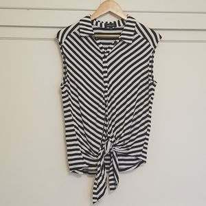 Black & White Striped Shirt  EUC